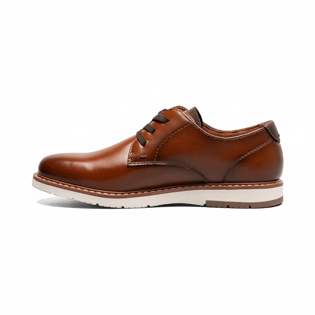Florsheim Boys Vibe Jr. Elastic Lace Plain Toe Oxford Cognac