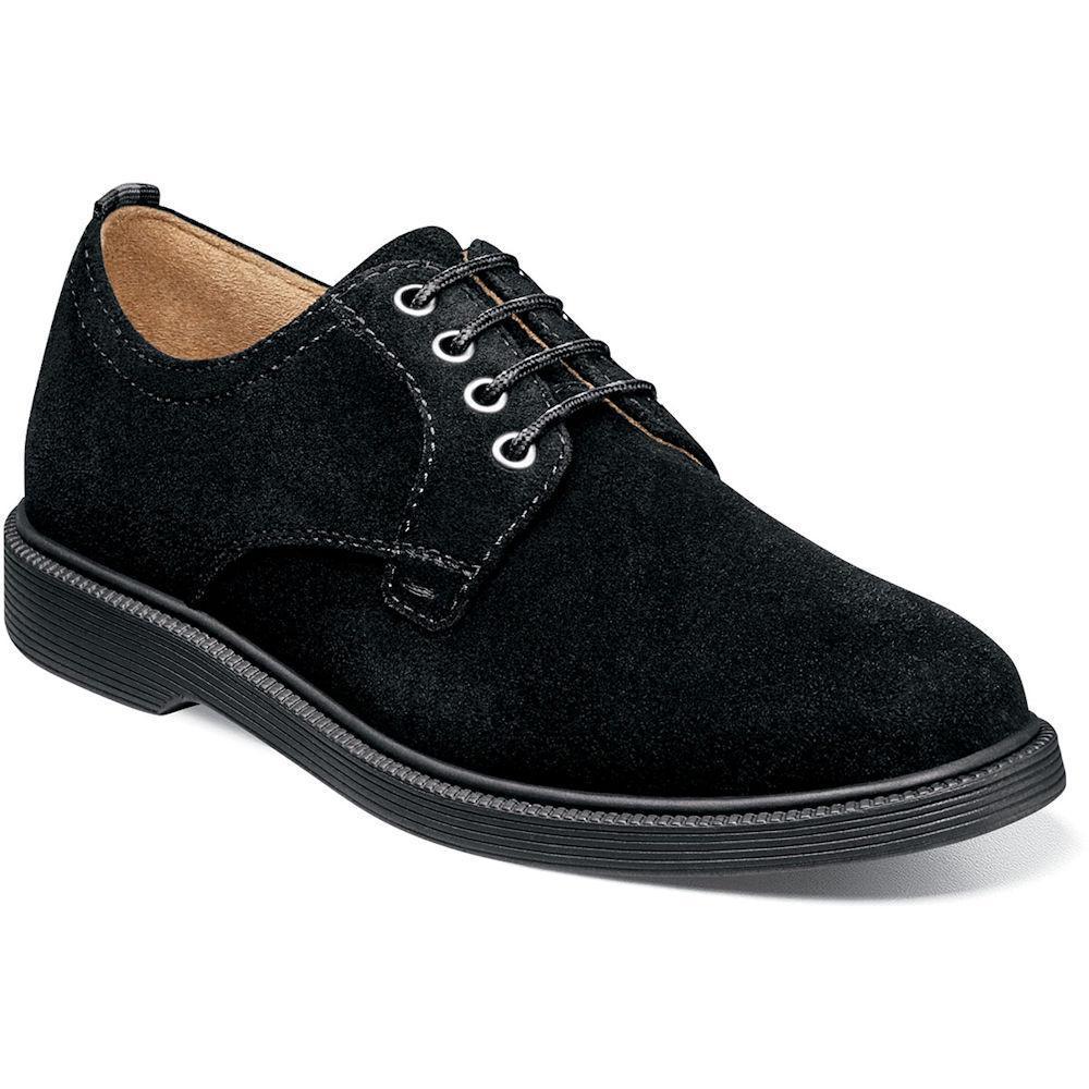 Florsheim Kids Boys Sapacush Plain Toe Ox Black Suede (Sizes 1-3)