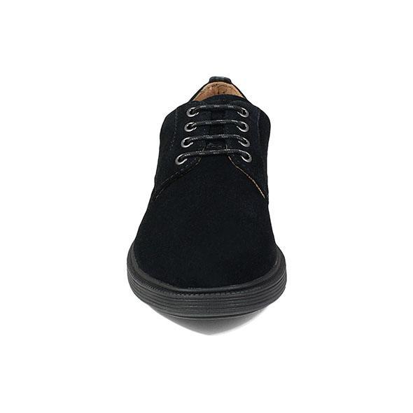 Florsheim Kids Boys Sapacush Plain Toe Ox Black Suede (Sizes 1-3)