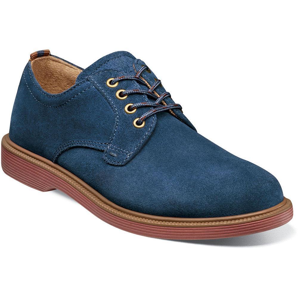 Florsheim Kids Boys Sapacush Plain Toe Ox Navy Suede/Brick (Sizes 4-7)