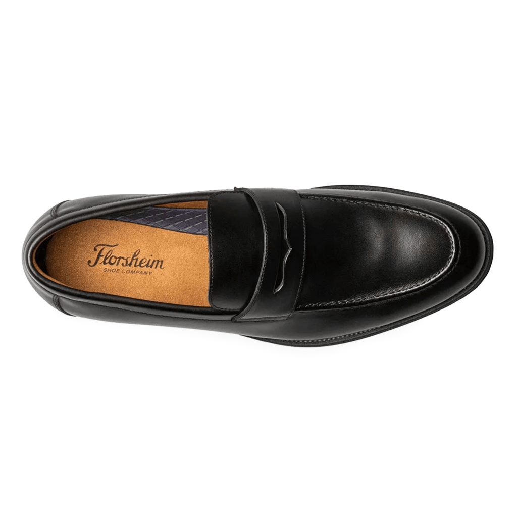 Florsheim Men's Rucci Moc Toe Penny Loafer Black Smooth Leather