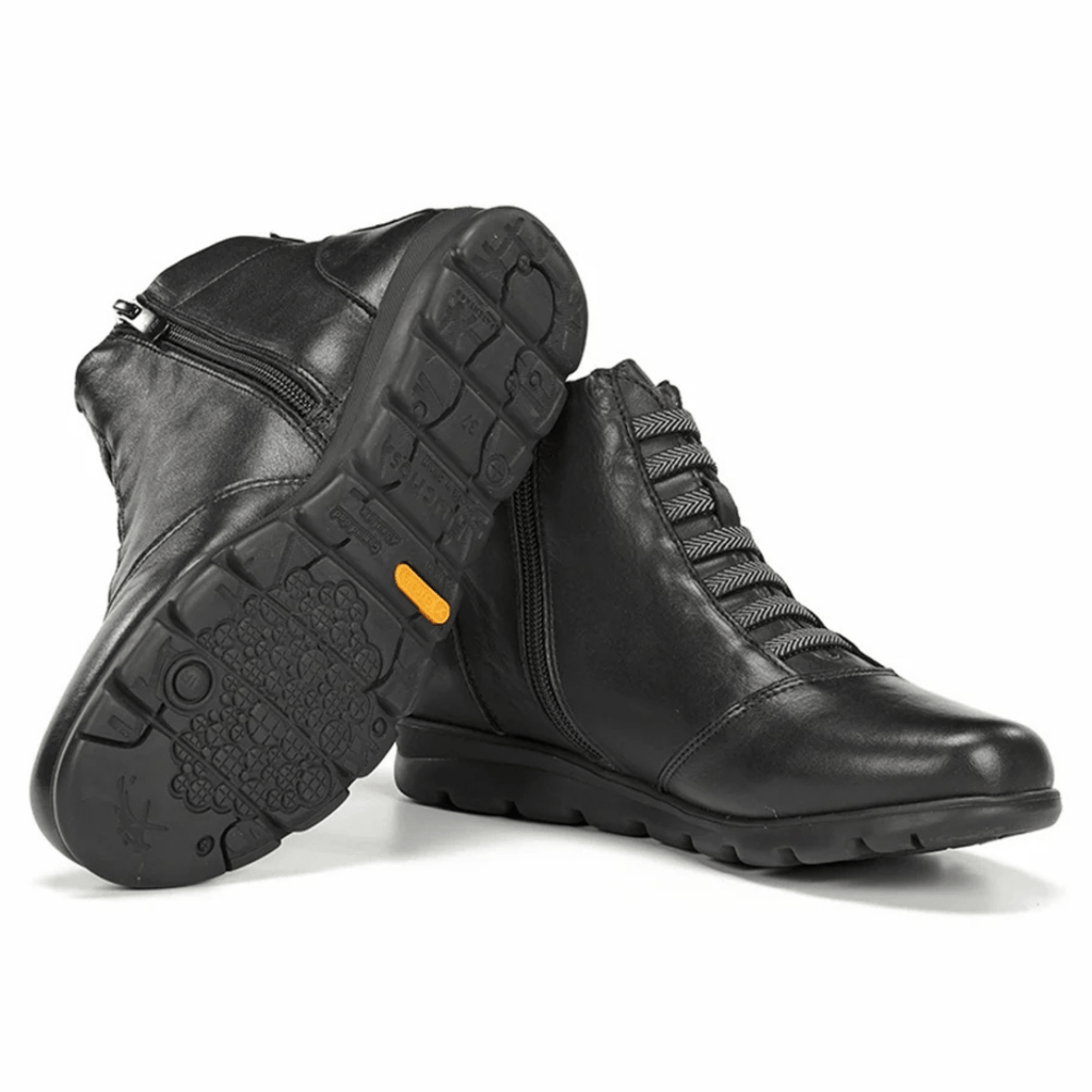 Fluchos Women's Susan Ankle Boot Sugar Black Leather
