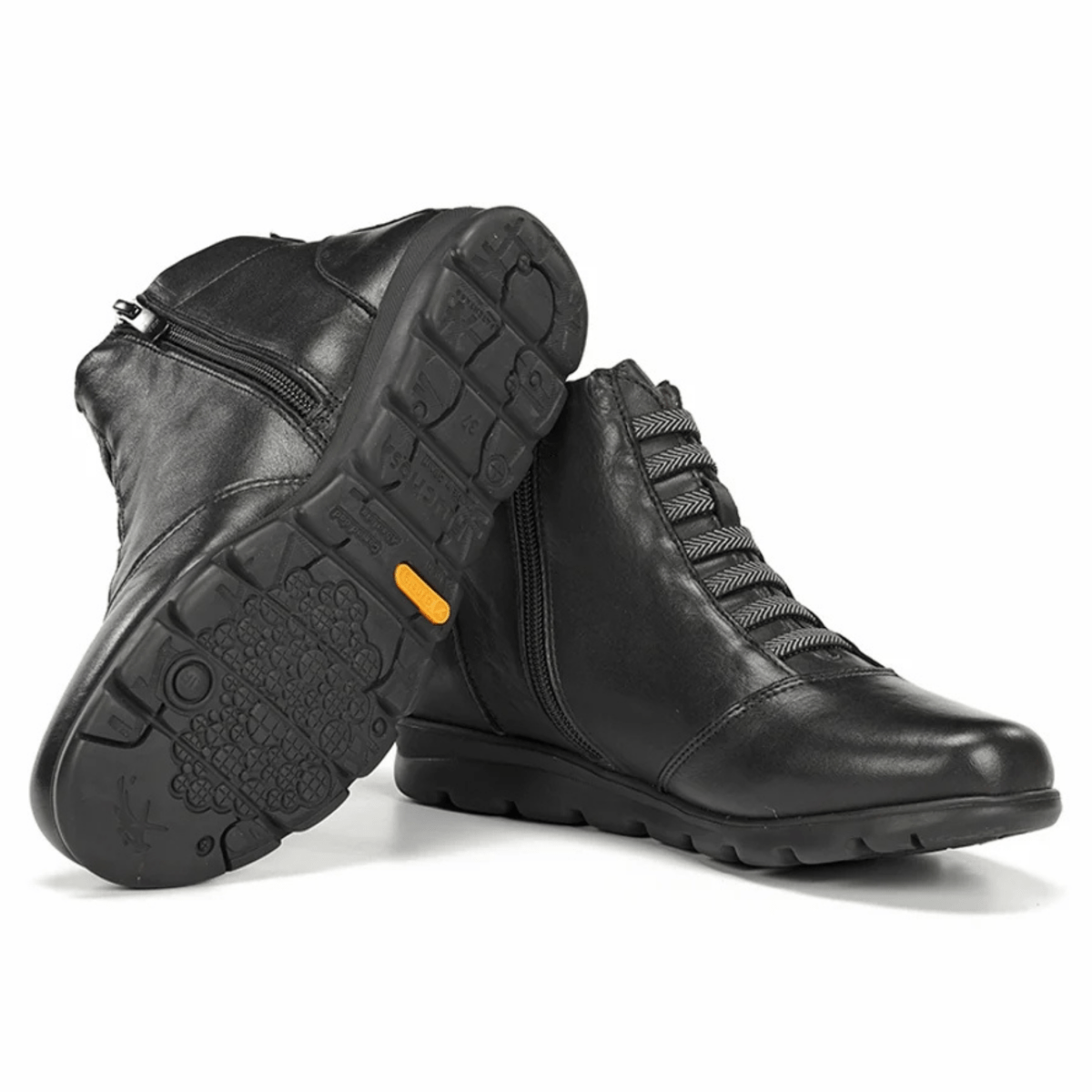 Fluchos Women's Susan Ankle Boot Sugar Black Leather