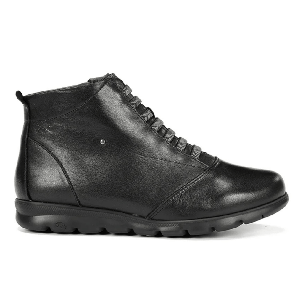 Fluchos Women's Susan Ankle Boot Sugar Black Leather