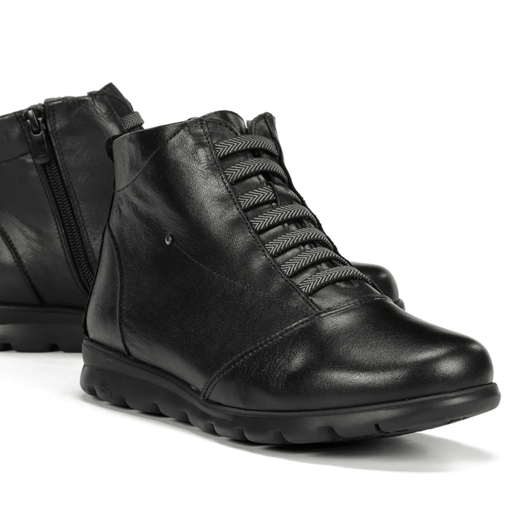Fluchos Women's Susan Ankle Boot Sugar Black Leather