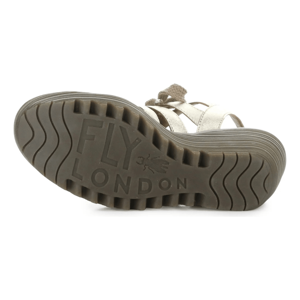Fly London Women's LITU469 Champagne Metallic Leather