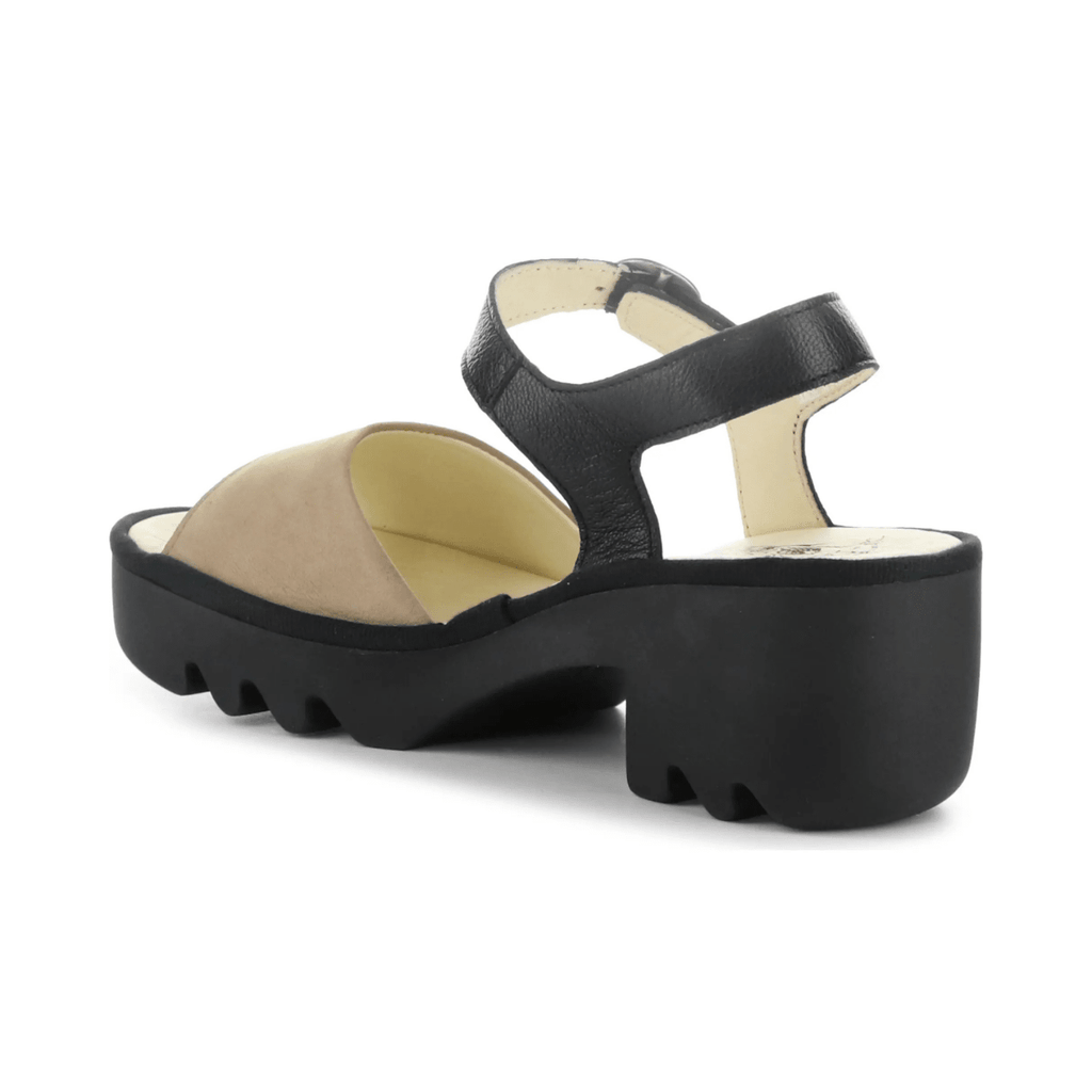 Fly London Women's TULL503 Taupe Suede/Black Mousse Leather