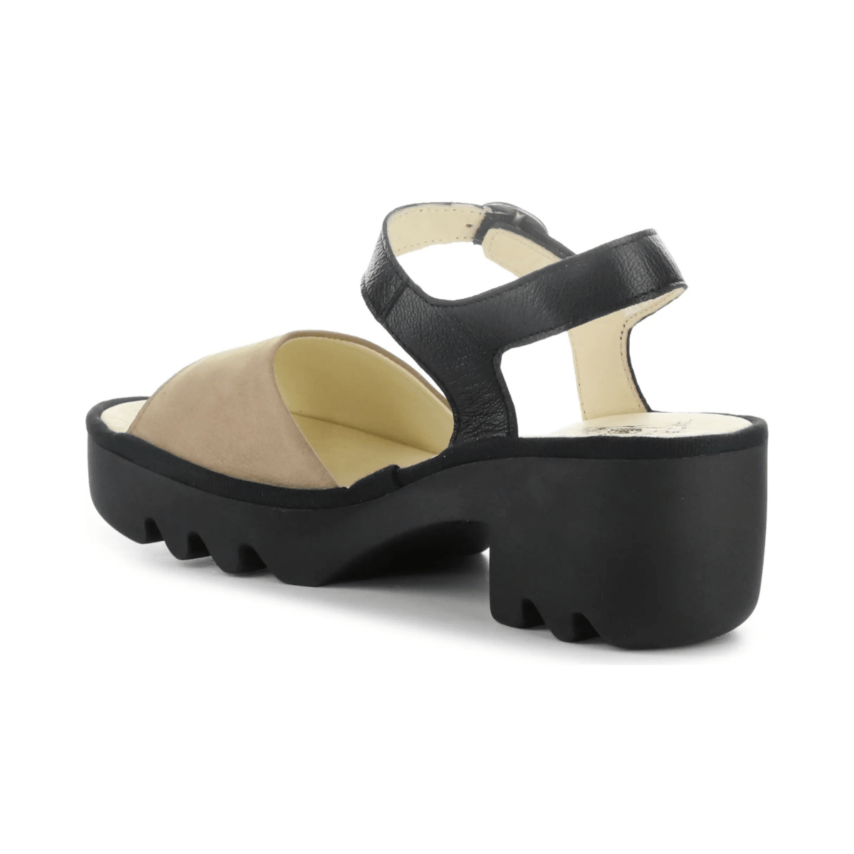 Fly London Women's TULL503 Taupe Suede/Black Mousse Leather