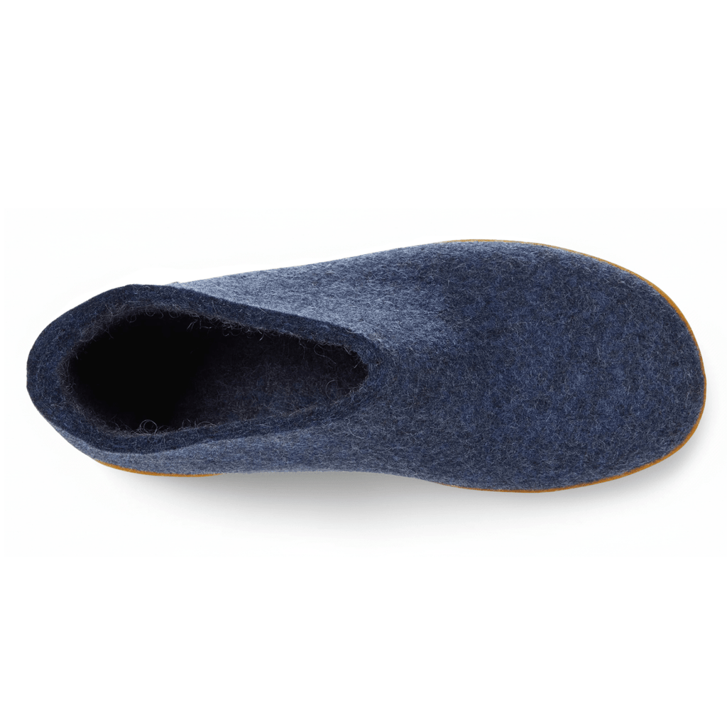 Glerups Men's Model AR Shoe with Natural Honey Rubber Sole Denim
