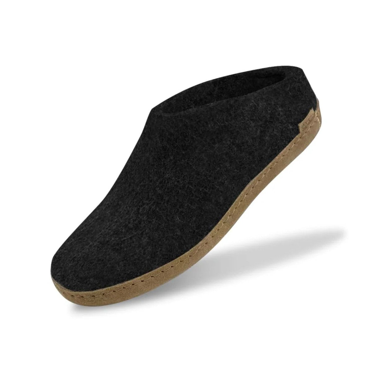 Glerups Men's Model B Slipper with Leather Sole Charcoal