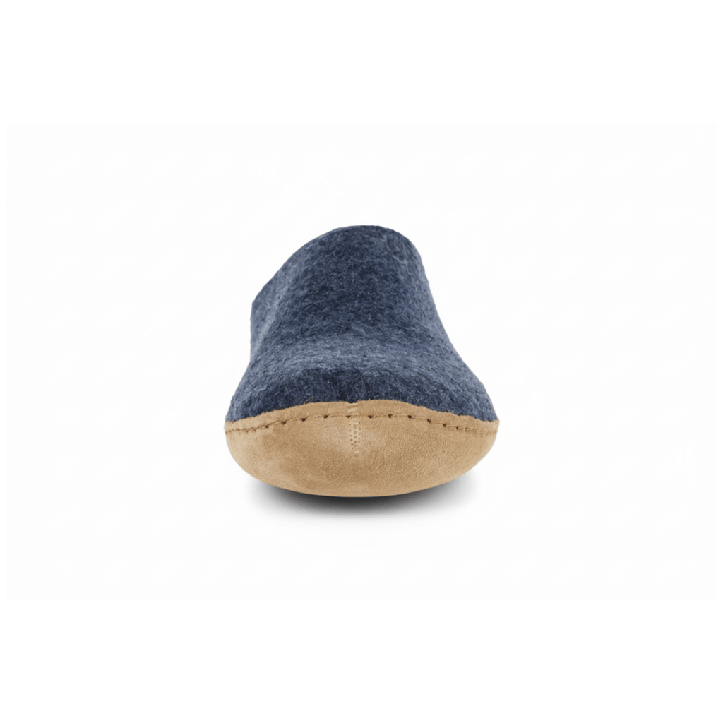 Glerups Men's Model B Slipper with Leather Sole Denim