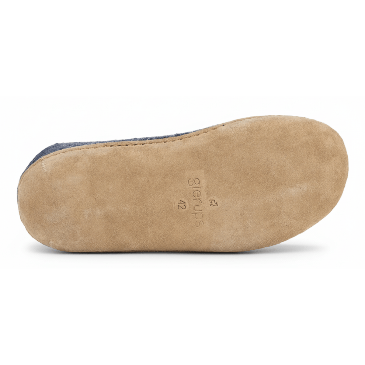 Glerups Men's Model B Slipper with Leather Sole Denim