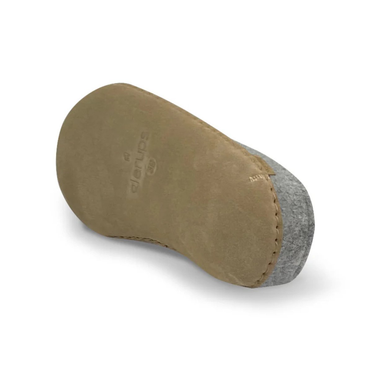 Glerups Men's Model B Slipper with Leather Sole Light Grey