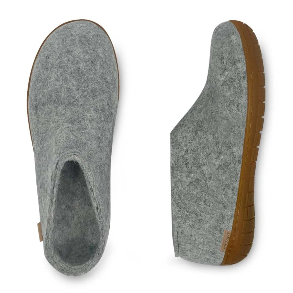 Glerups Women's Model AR Shoe with Natural Honey Rubber Sole Light Grey