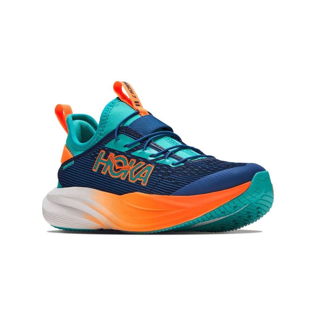 Hoka One One Kids (Preschool) Mach 7 Night Glow Blue/Neon Tangerine