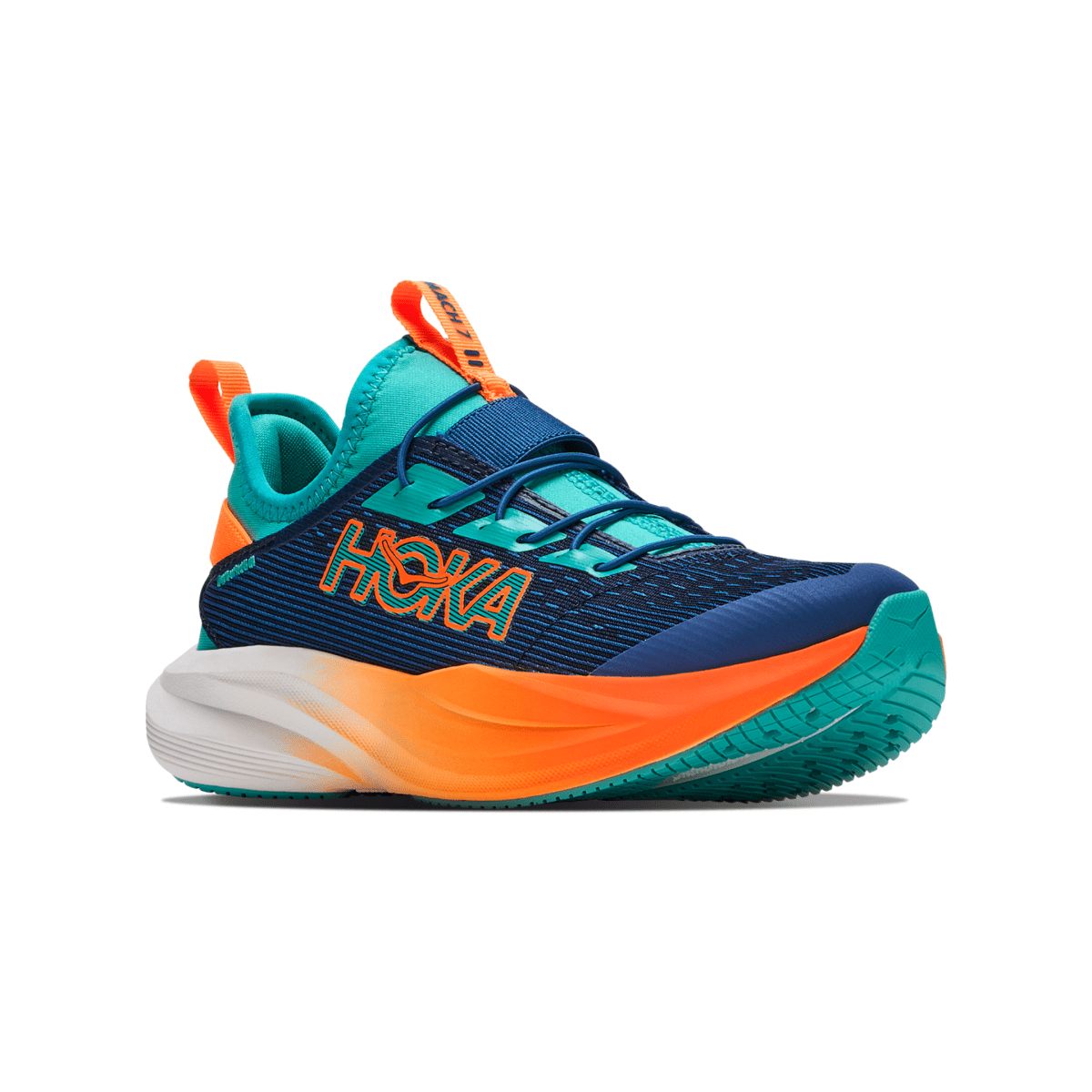 Hoka One One Kids (Preschool) Mach 7 Night Glow Blue/Neon Tangerine