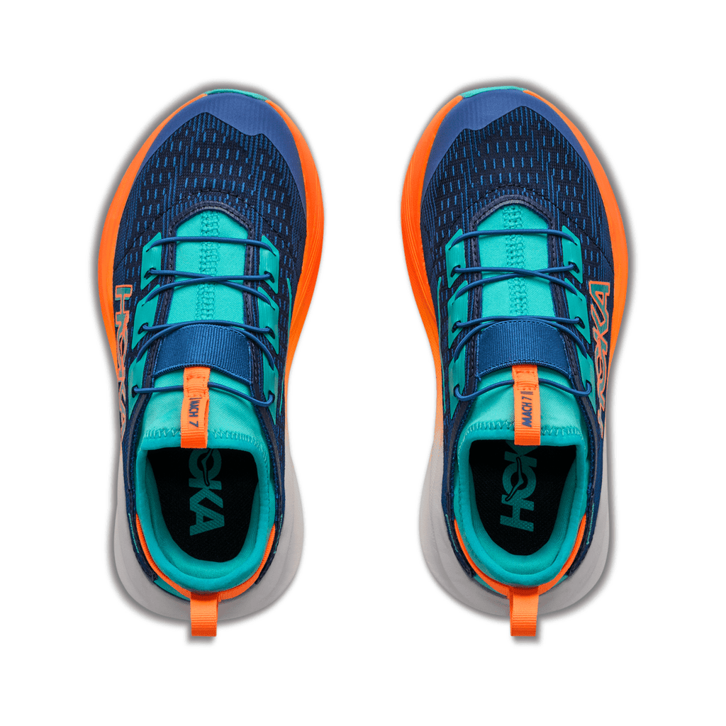 Hoka One One Kids (Preschool) Mach 7 Night Glow Blue/Neon Tangerine