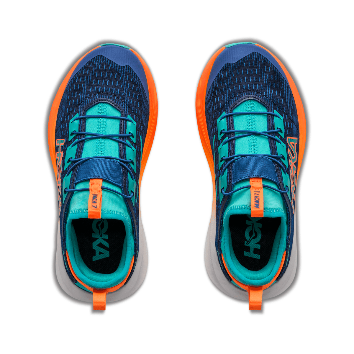 Hoka One One Kids (Preschool) Mach 7 Night Glow Blue/Neon Tangerine