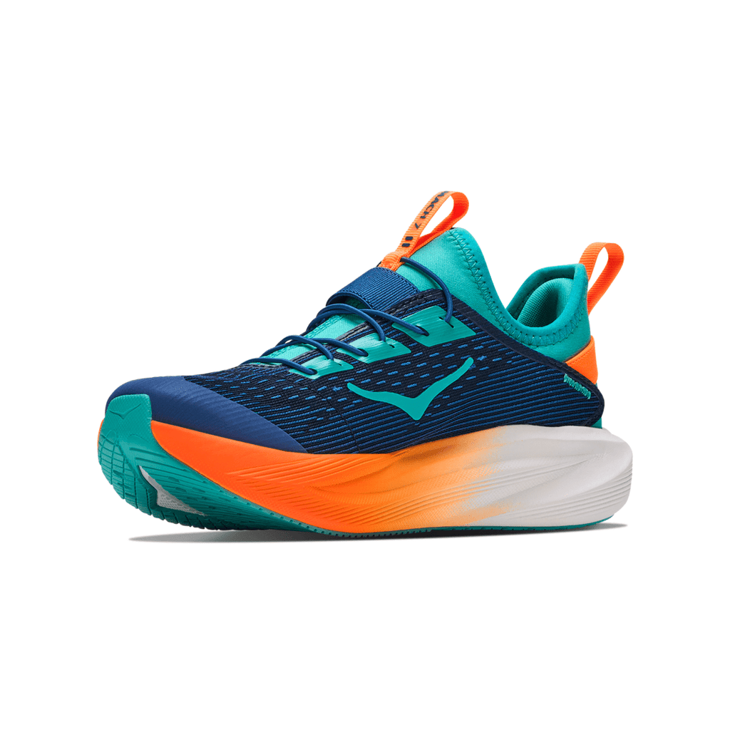 Hoka One One Kids (Preschool) Mach 7 Night Glow Blue/Neon Tangerine