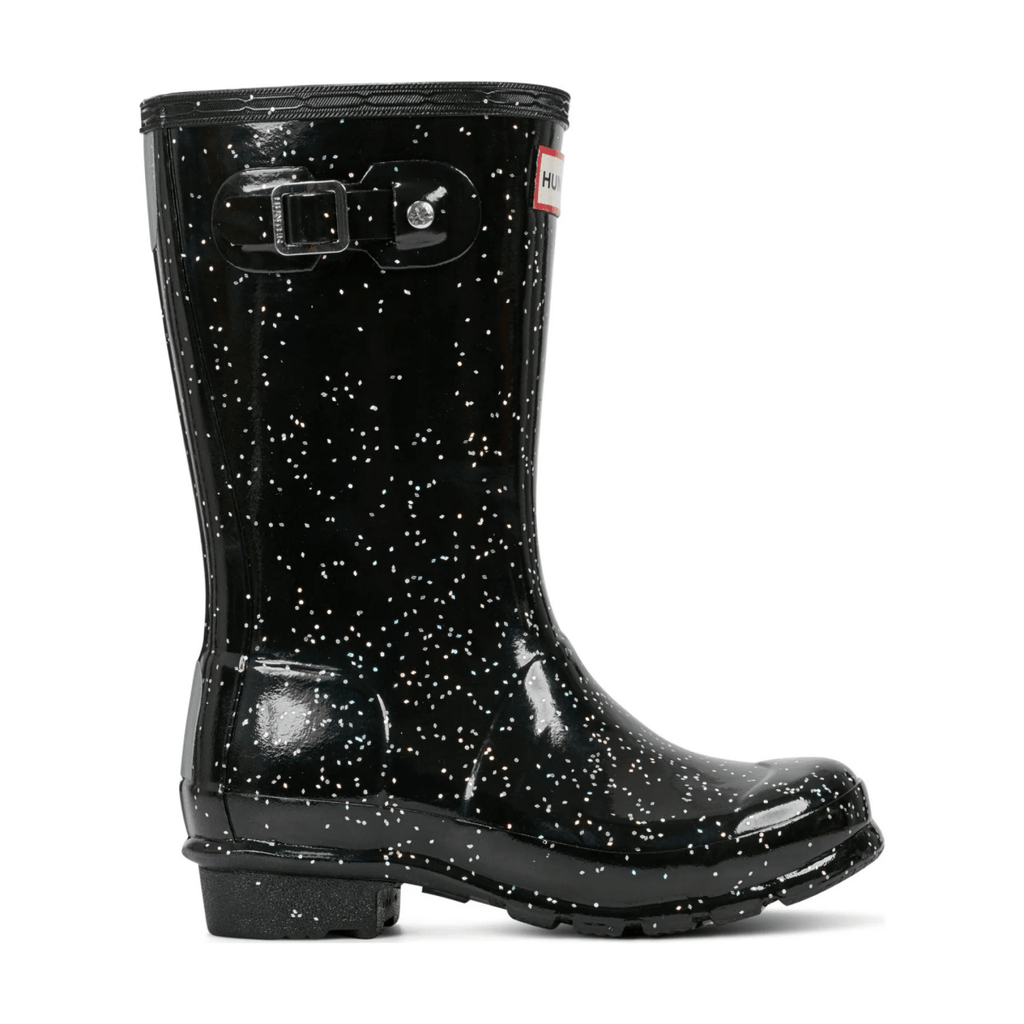 Hunter Kids Original Giant Glitter Rain Boots Black Waterproof