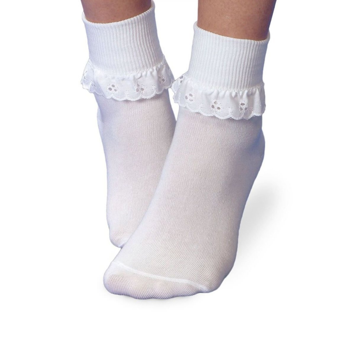 Jefferies Girls Eyelet White Socks