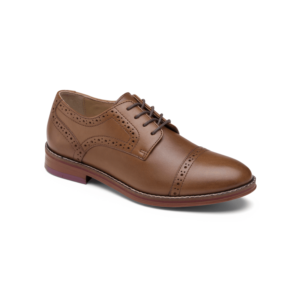 Johnston & Murphy Boys Upton Conard Cap Toe Tan Leather