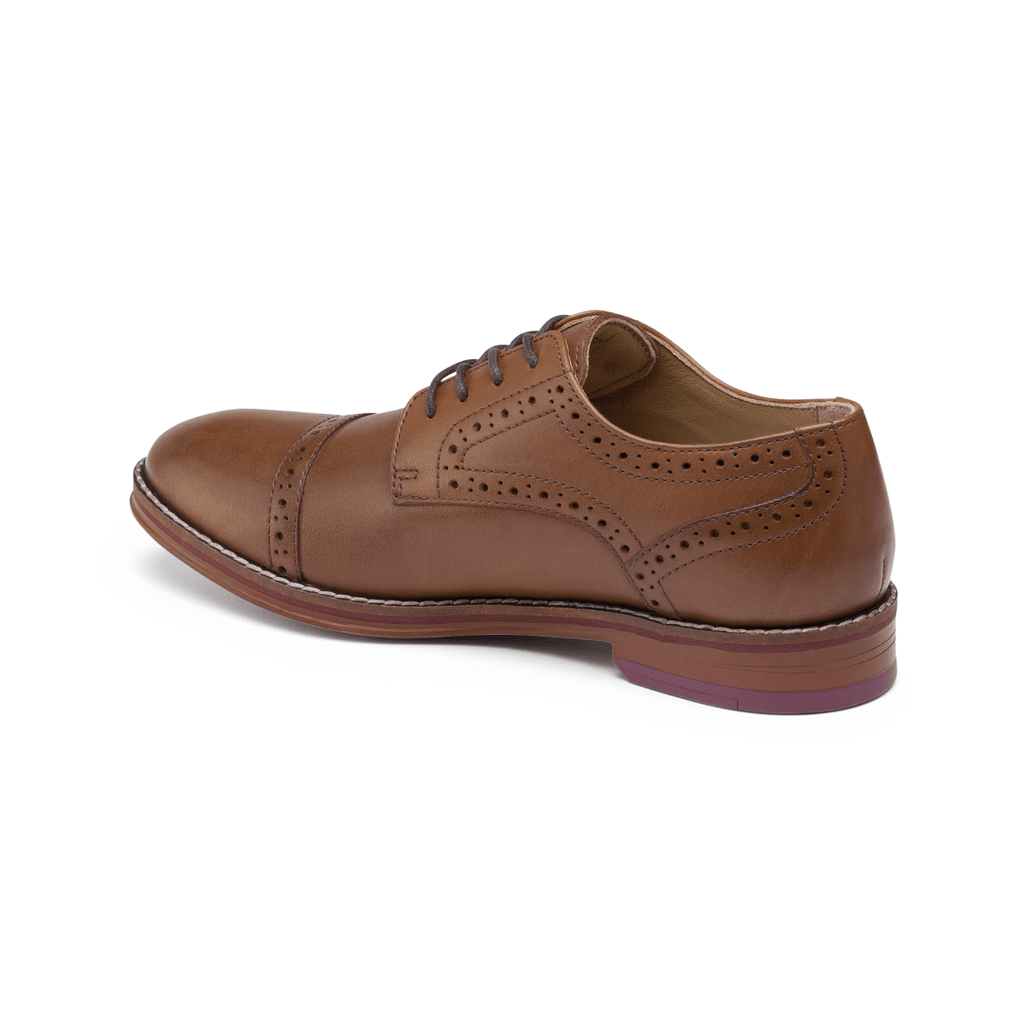 Johnston & Murphy Boys Upton Conard Cap Toe Tan Leather