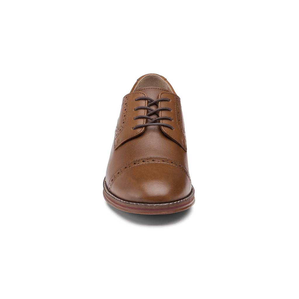 Johnston & Murphy Boys Upton Conard Cap Toe Tan Leather