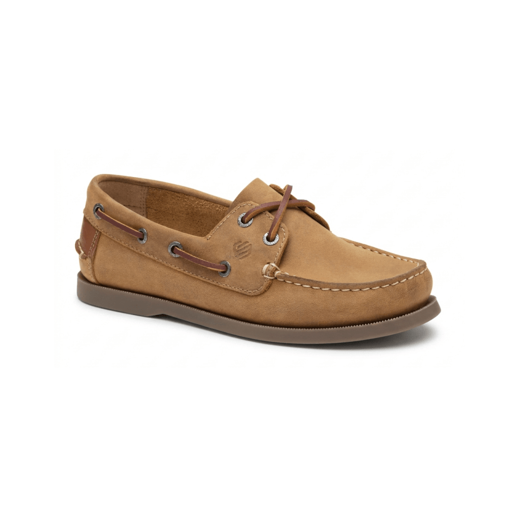 Johnston & Murphy Boys Zeke Boat Shoe Tan Leather