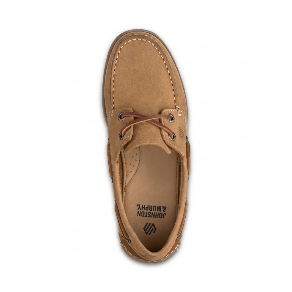 Johnston & Murphy Boys Zeke Boat Shoe Tan Leather