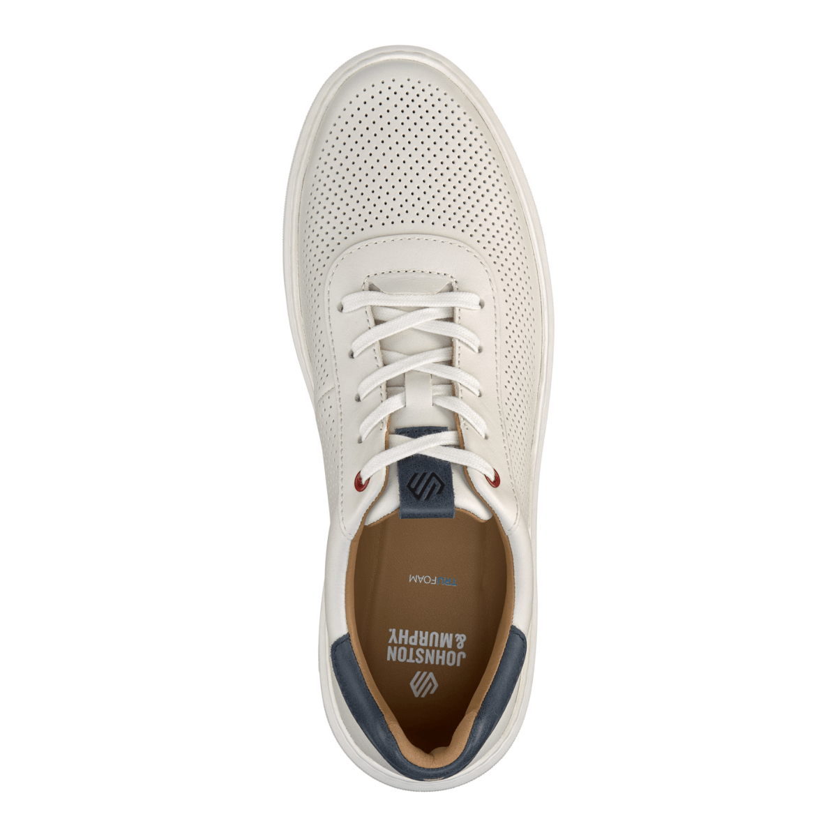 Johnston & Murphy Men's Anders Perfed U-Throat White Full Grain