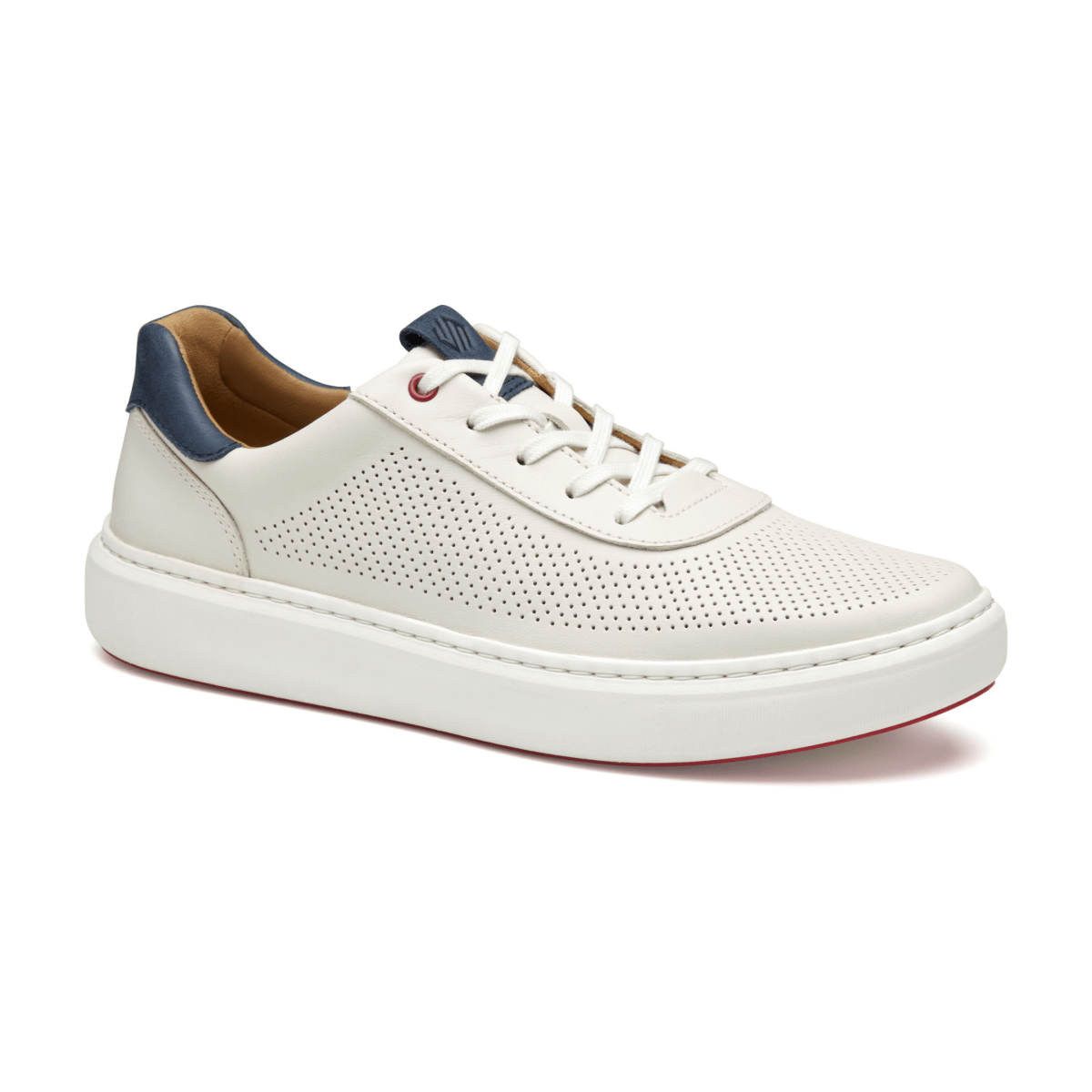 Johnston & Murphy Men's Anders Perfed U-Throat White Full Grain
