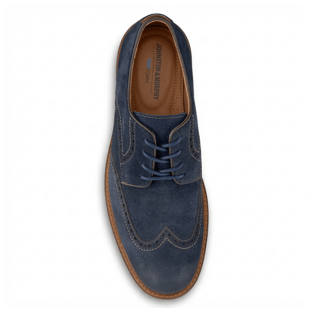 Johnston & Murphy Men's Ripley Wing Tip Navy Suede