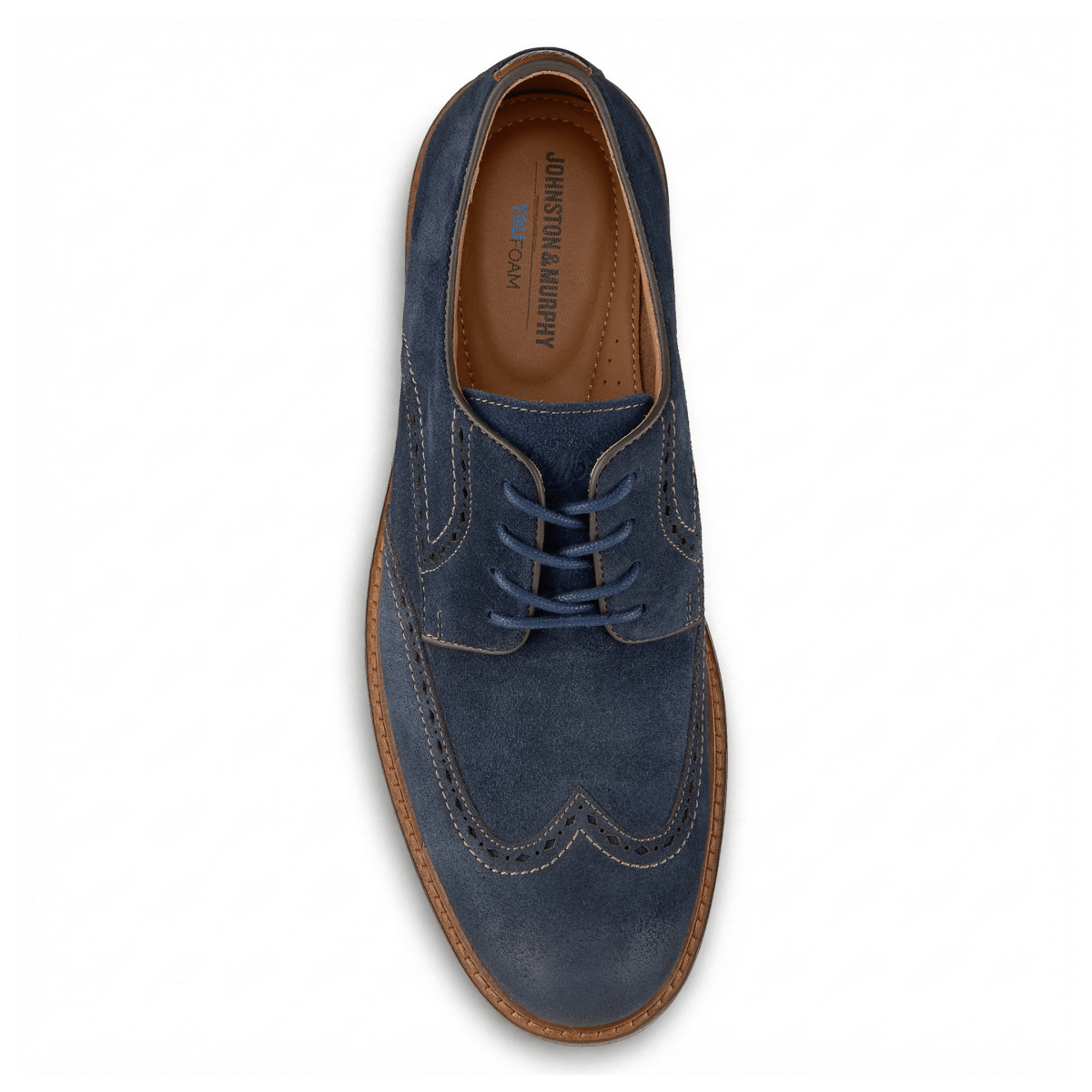 Johnston & Murphy Men's Ripley Wing Tip Navy Suede