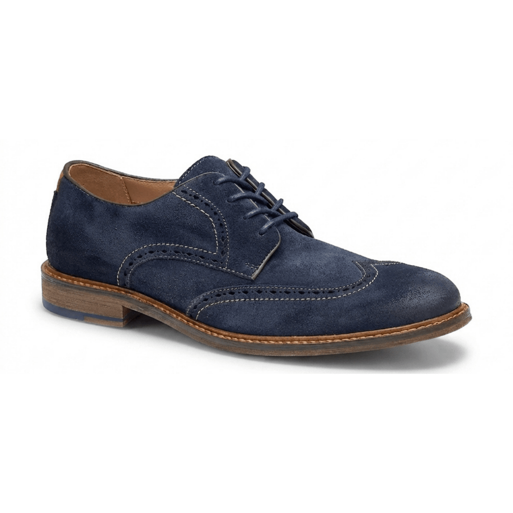 Johnston & Murphy Men's Ripley Wing Tip Navy Suede