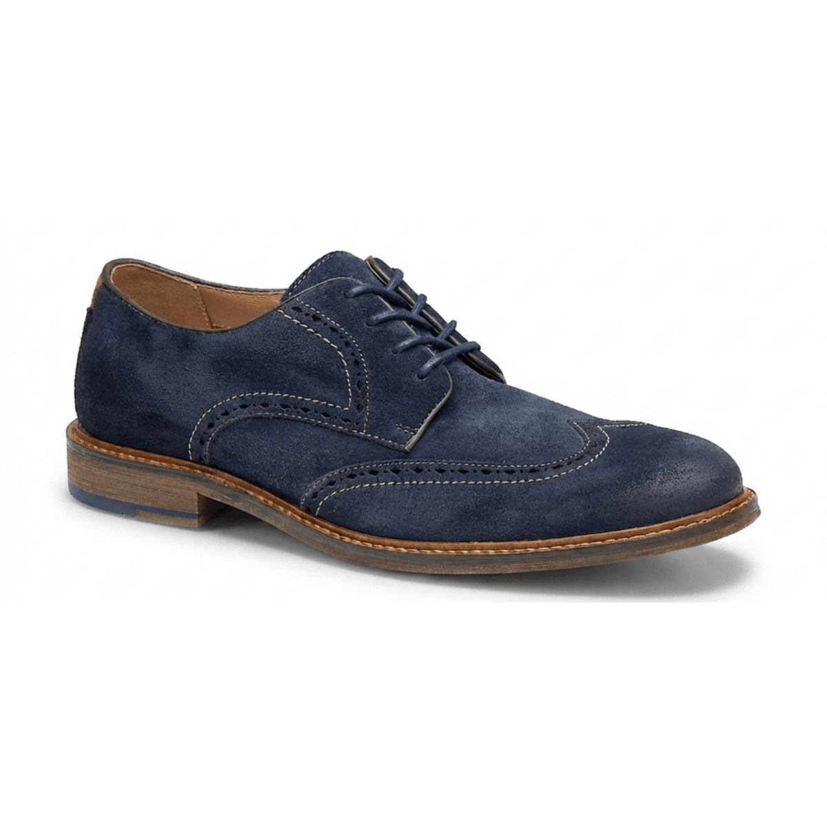 Johnston & Murphy Men's Ripley Wing Tip Navy Suede