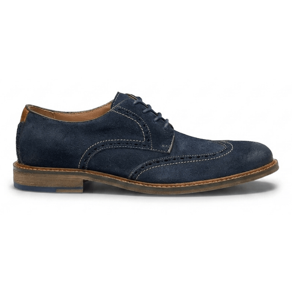 Johnston & Murphy Men's Ripley Wing Tip Navy Suede