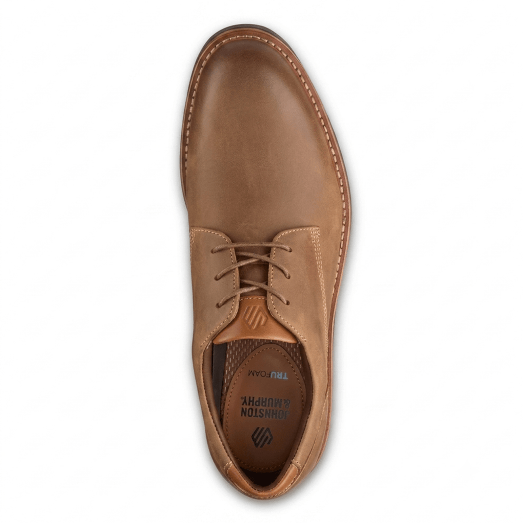 Johnston & Murphy Men's Tyson Plain Toe Brown Oiled Leather