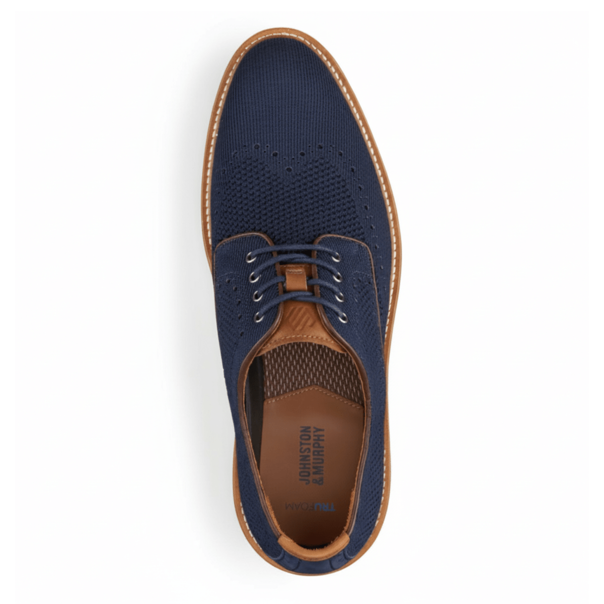 Johnston & Murphy Men's Upton Knit Wing Tip Navy