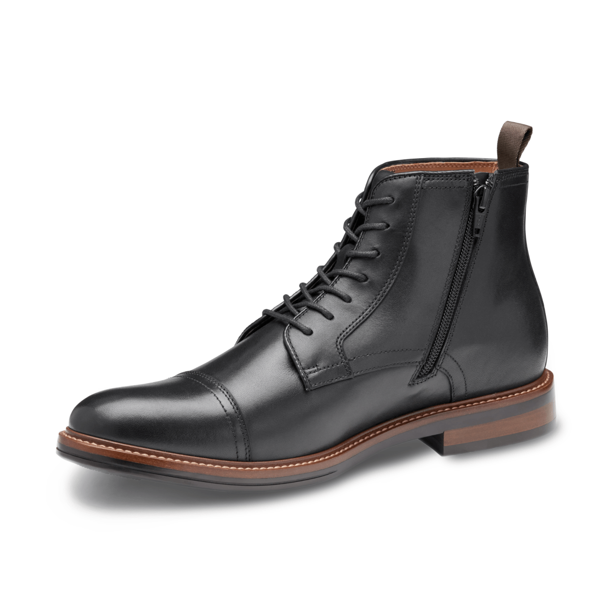 Johnston & Murphy Men's XC+ Durham Cap Toe Black Full Grain Leather Waterproof