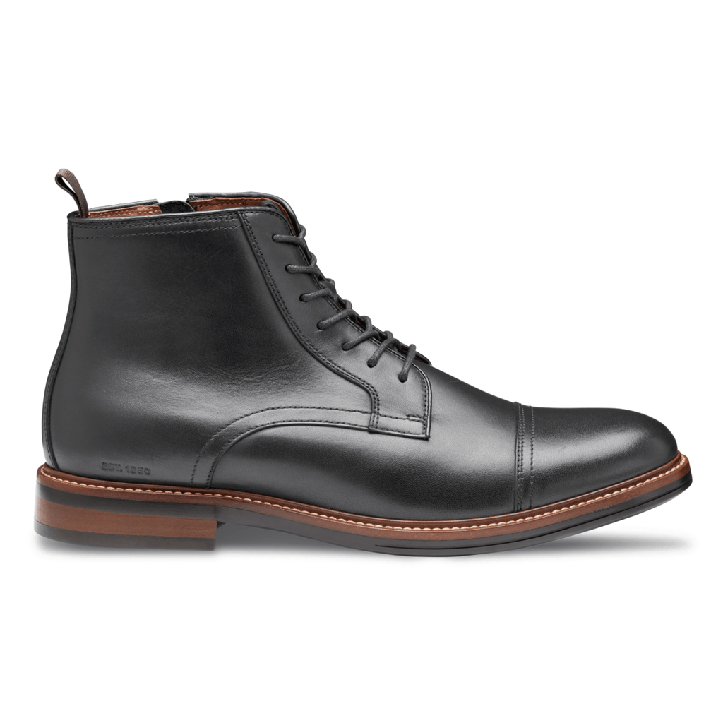 Johnston & Murphy Men's XC+ Durham Cap Toe Black Full Grain Leather Waterproof