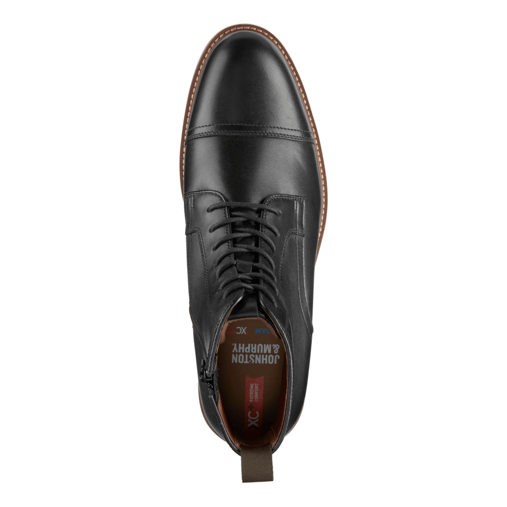 Johnston & Murphy Men's XC+ Durham Cap Toe Black Full Grain Leather Waterproof
