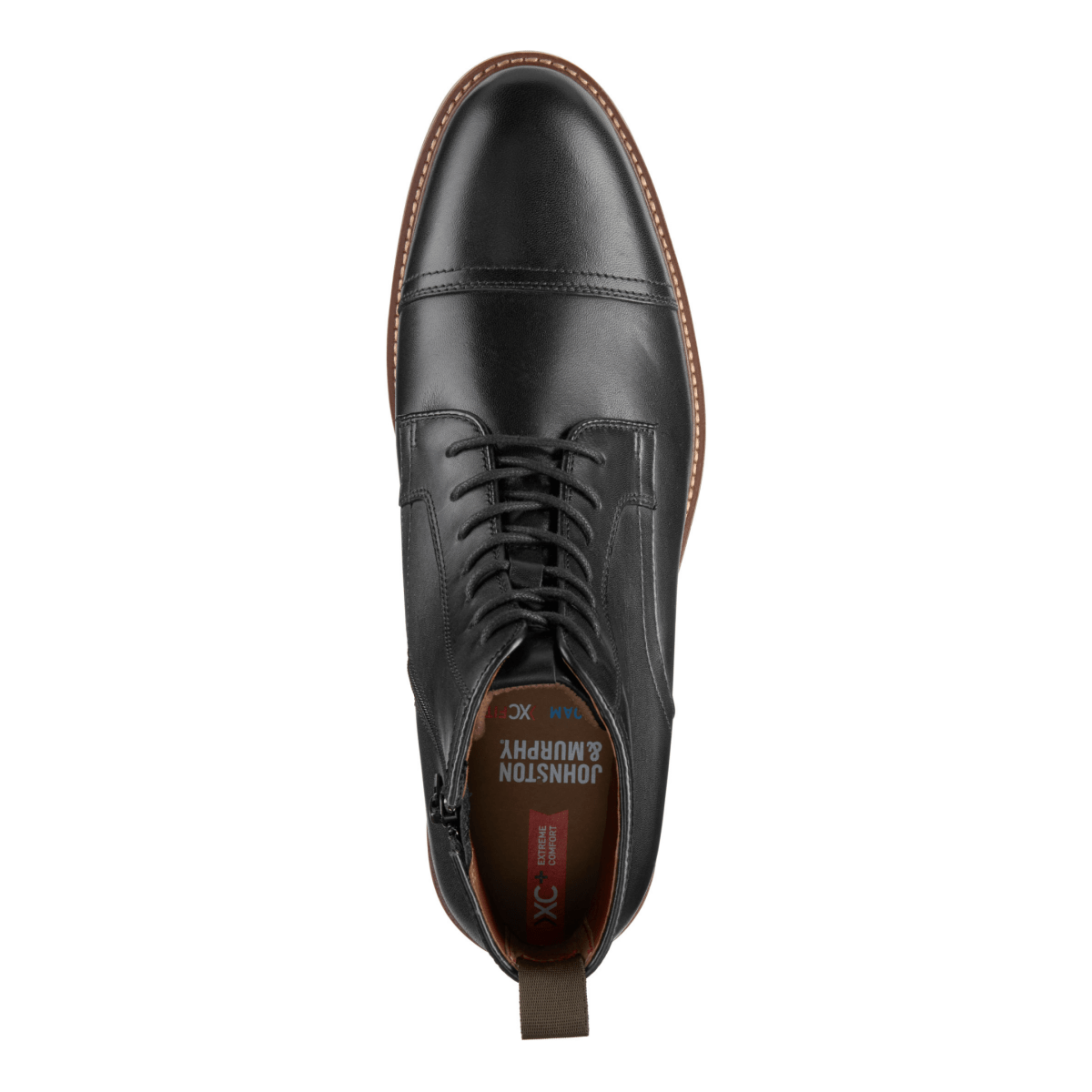 Johnston & Murphy Men's XC+ Durham Cap Toe Black Full Grain Leather Waterproof