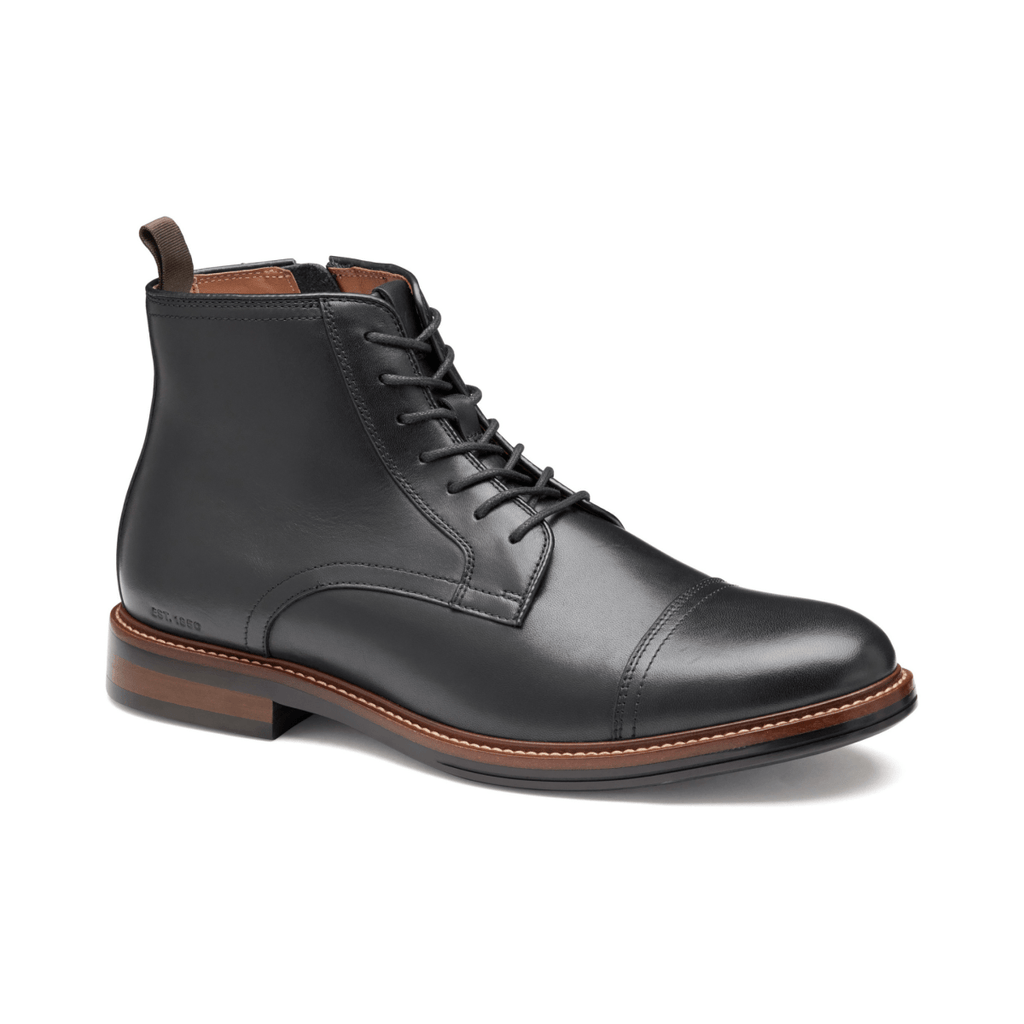 Johnston & Murphy Men's XC+ Durham Cap Toe Black Full Grain Leather Waterproof