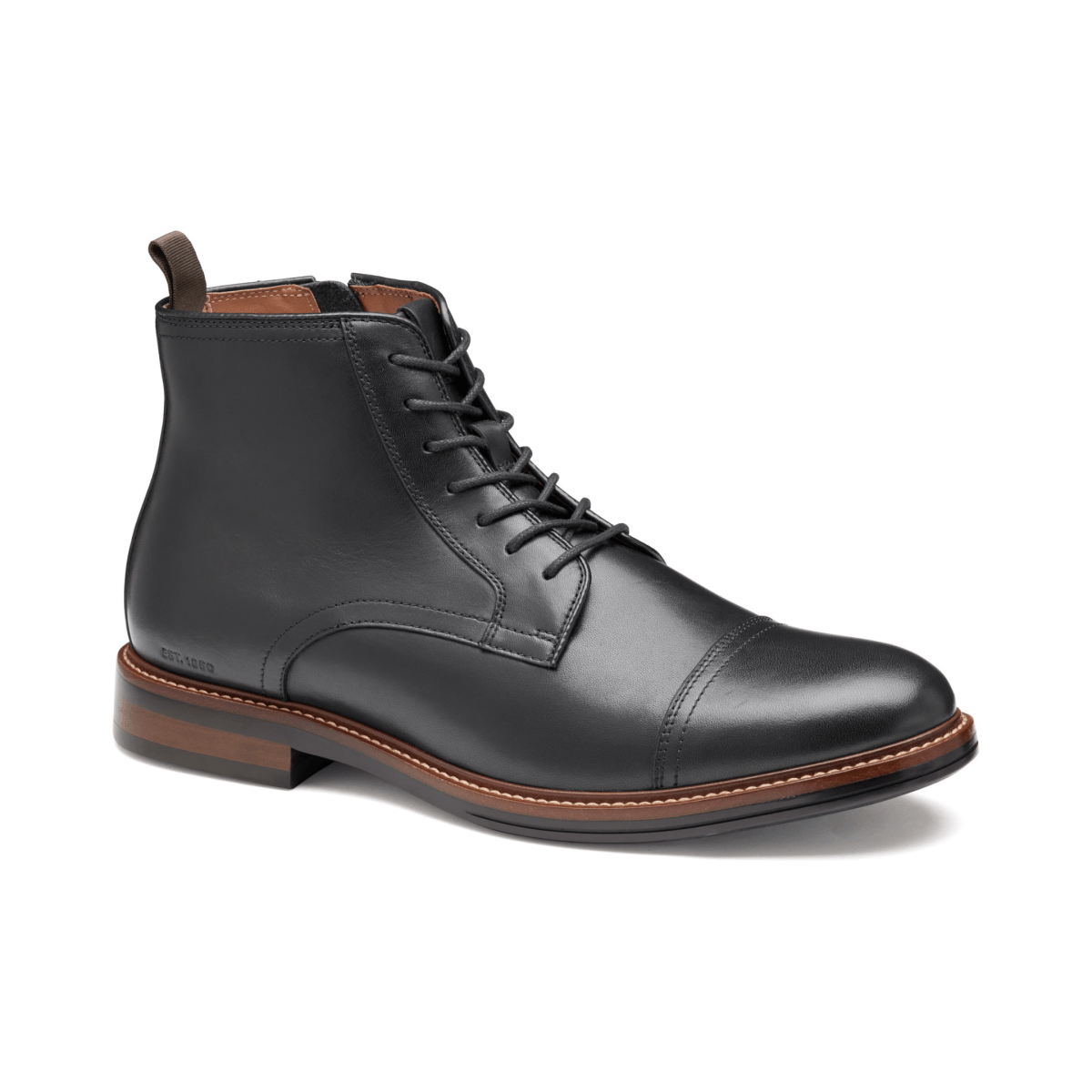 Johnston & Murphy Men's XC+ Durham Cap Toe Black Full Grain Leather Waterproof