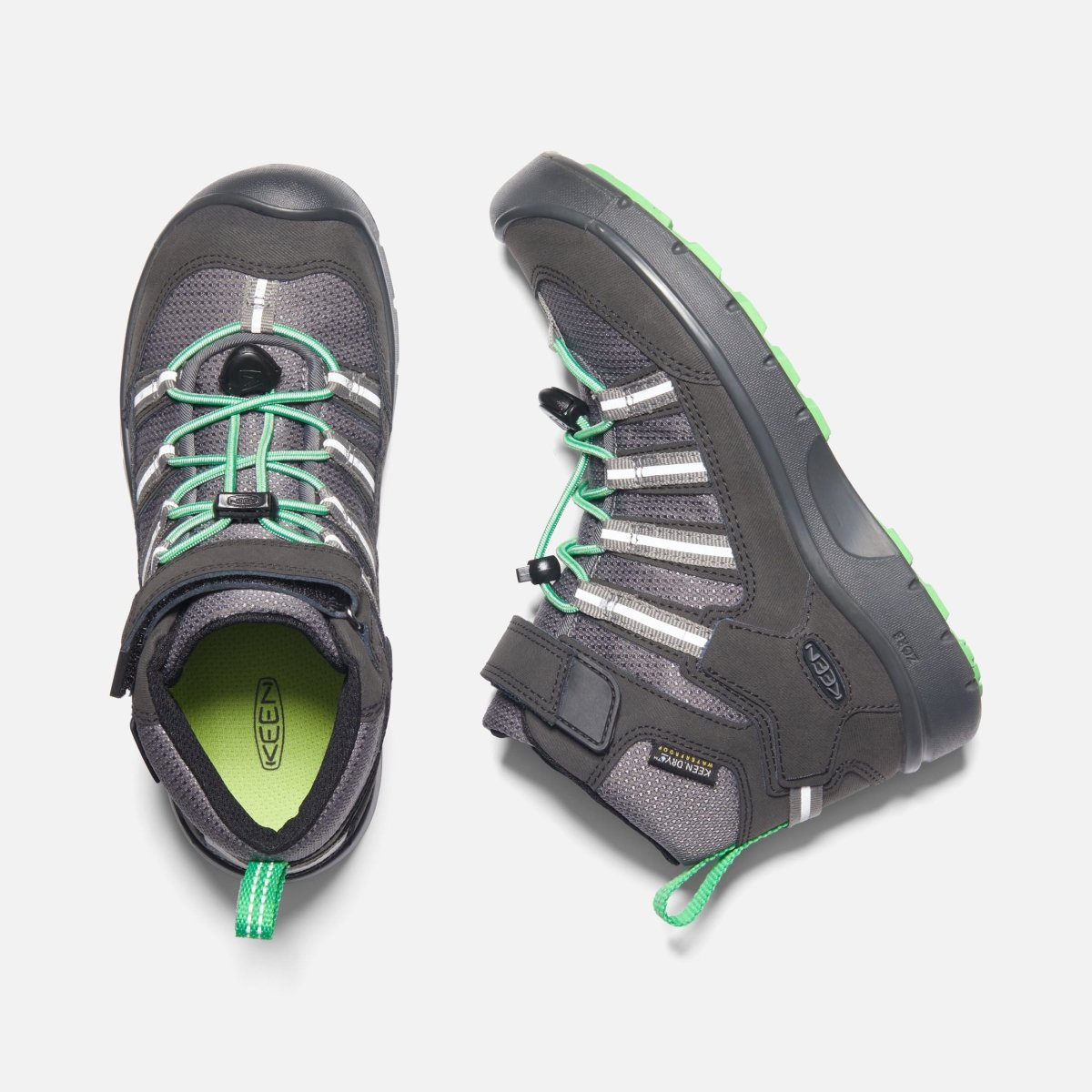 Keen Boys Hikeport II Sport Waterproof Boot Black/Irish Green (Sizes 9-13)