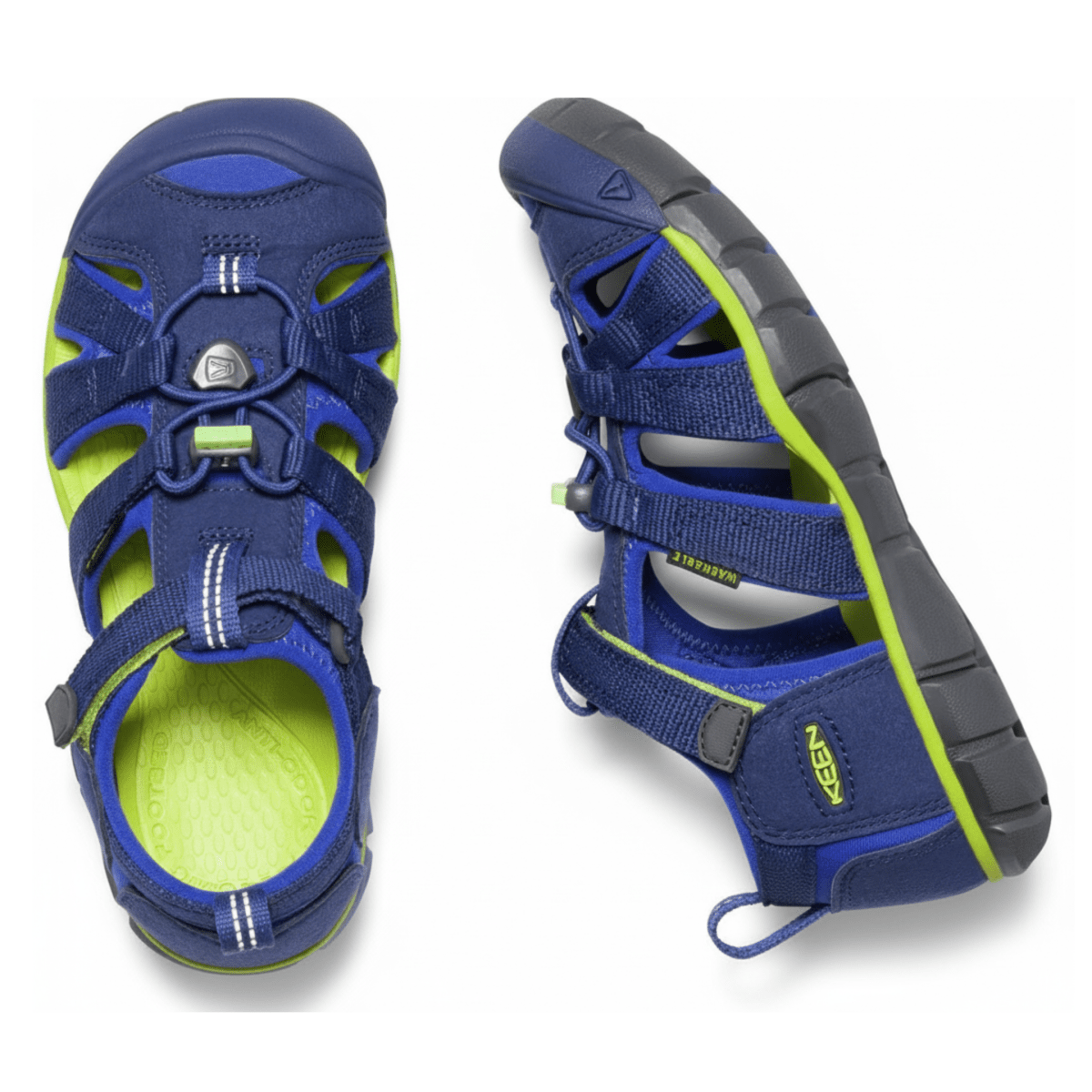 Keen Kids (Grade School) Seacamp II CNX Blue Depths/Chartreuse