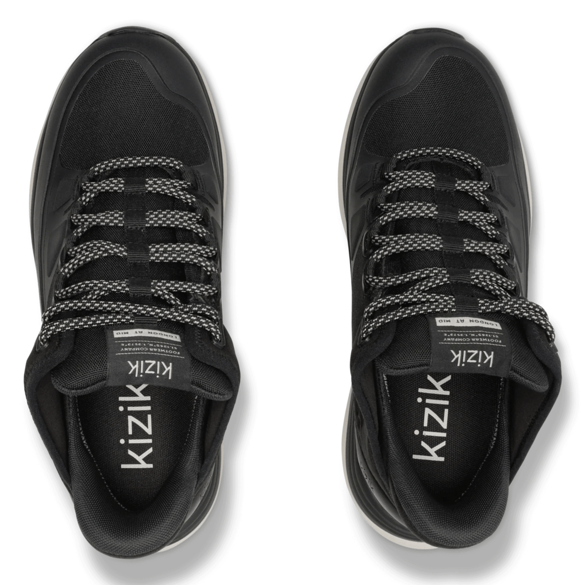 Kizik Women's London All-Terrain Mid Black/White Waterproof