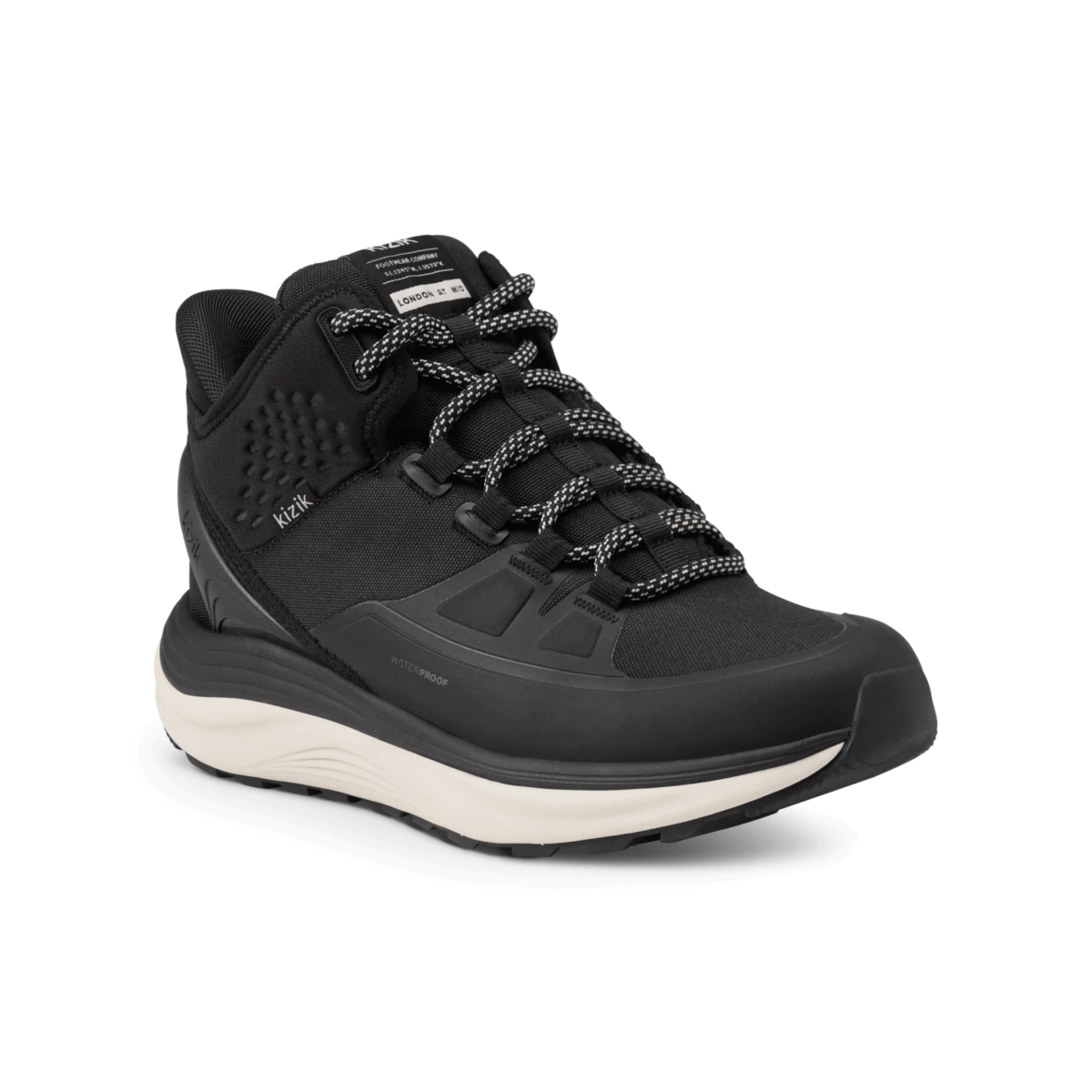 Kizik Women's London All-Terrain Mid Black/White Waterproof