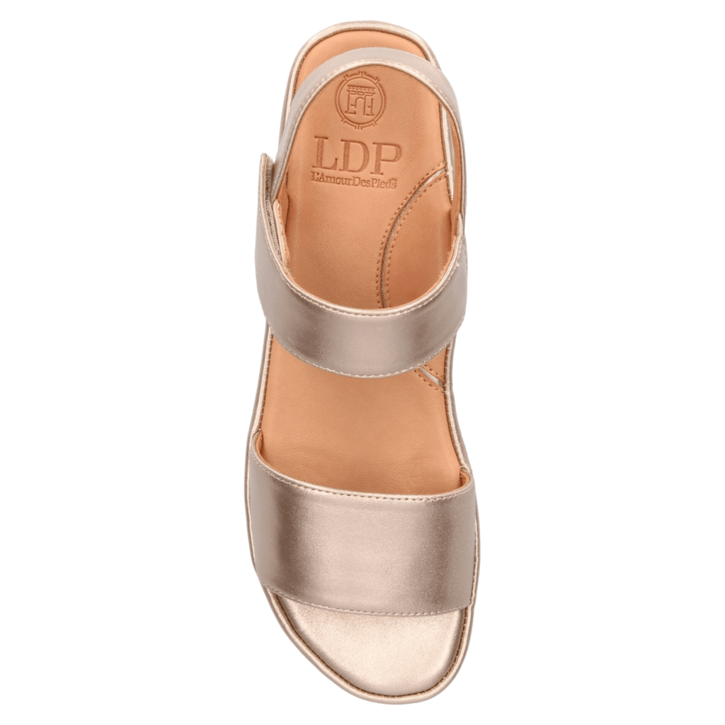 L'Amour Des Pieds Women's Abrilla Champagne Met Nappa